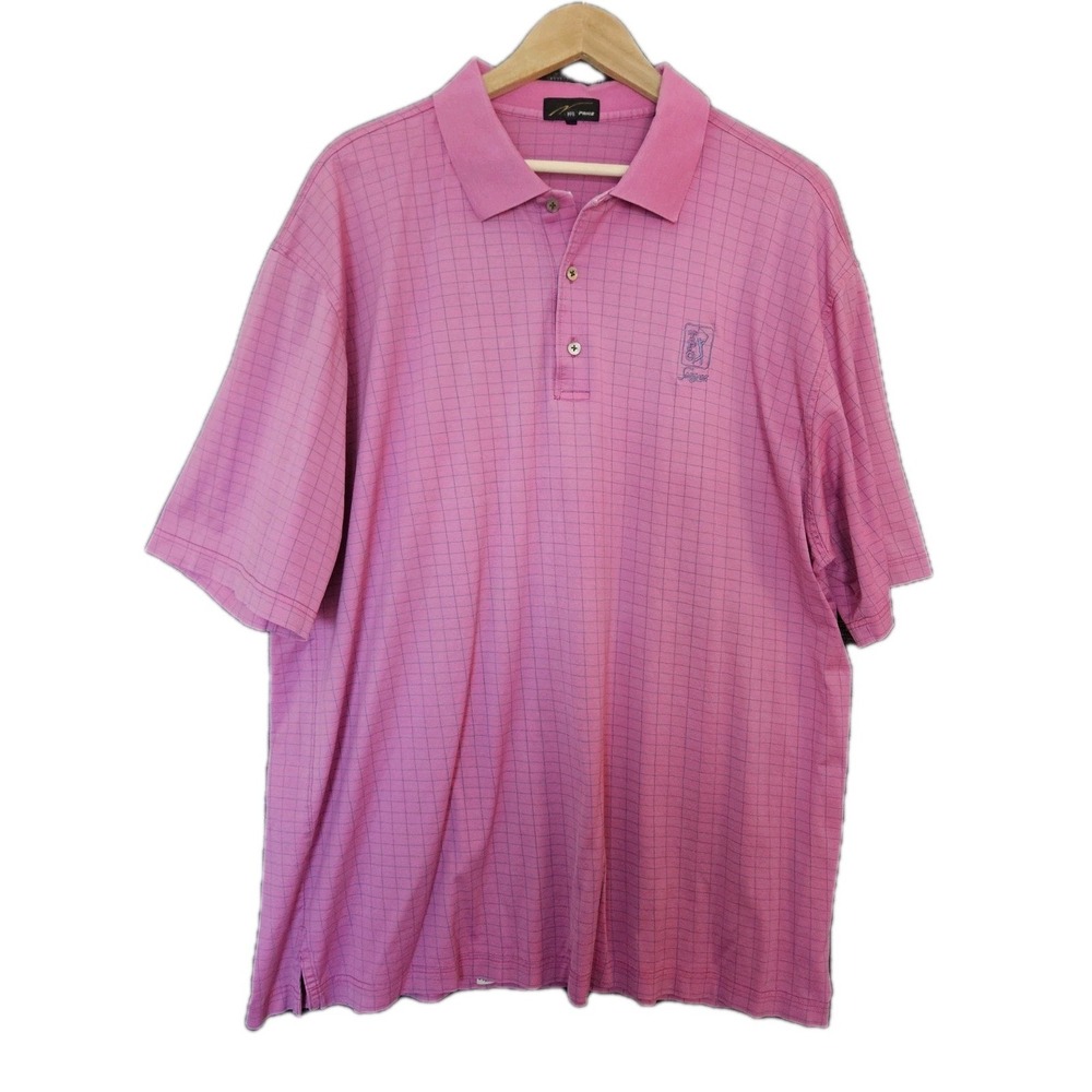 TPC Sawgrass The Players Shirt Men's 2XL Pink PGA Tour Golf Polo Embroidered